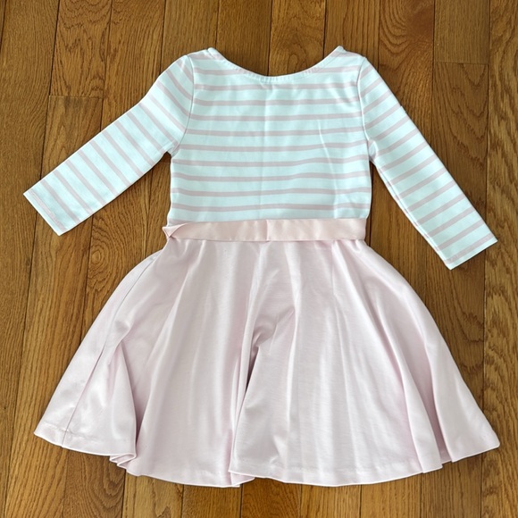 Girls Polo Ralph Lauren Pink and White Skater Dress - Picture 2 of 3